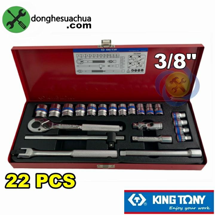 Bộ tuýp 3/8 Kingtony 3523MR 22 chi tiết 6 cạnh (6-22mm)