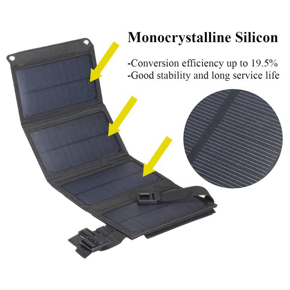Bộ 4 Tấm Pin Năng Lượng Mặt Trời 5V 10W Chống Nước Có Dây Sạc USB