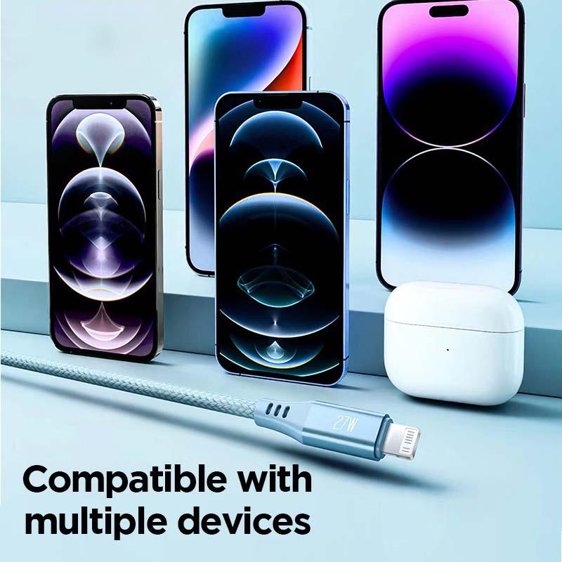 Cáp Sạc Nhanh Pisen Quick Magipi Magloop Lightning USB-C 27W 1m - Màu Hồng