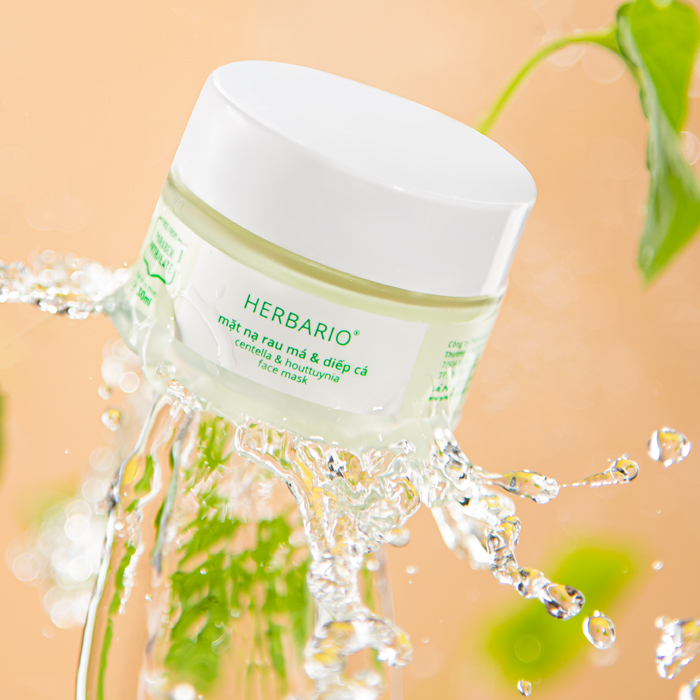 Mặt nạ rau má & diếp cá Herbario 30ml sạch mụn thuần chay