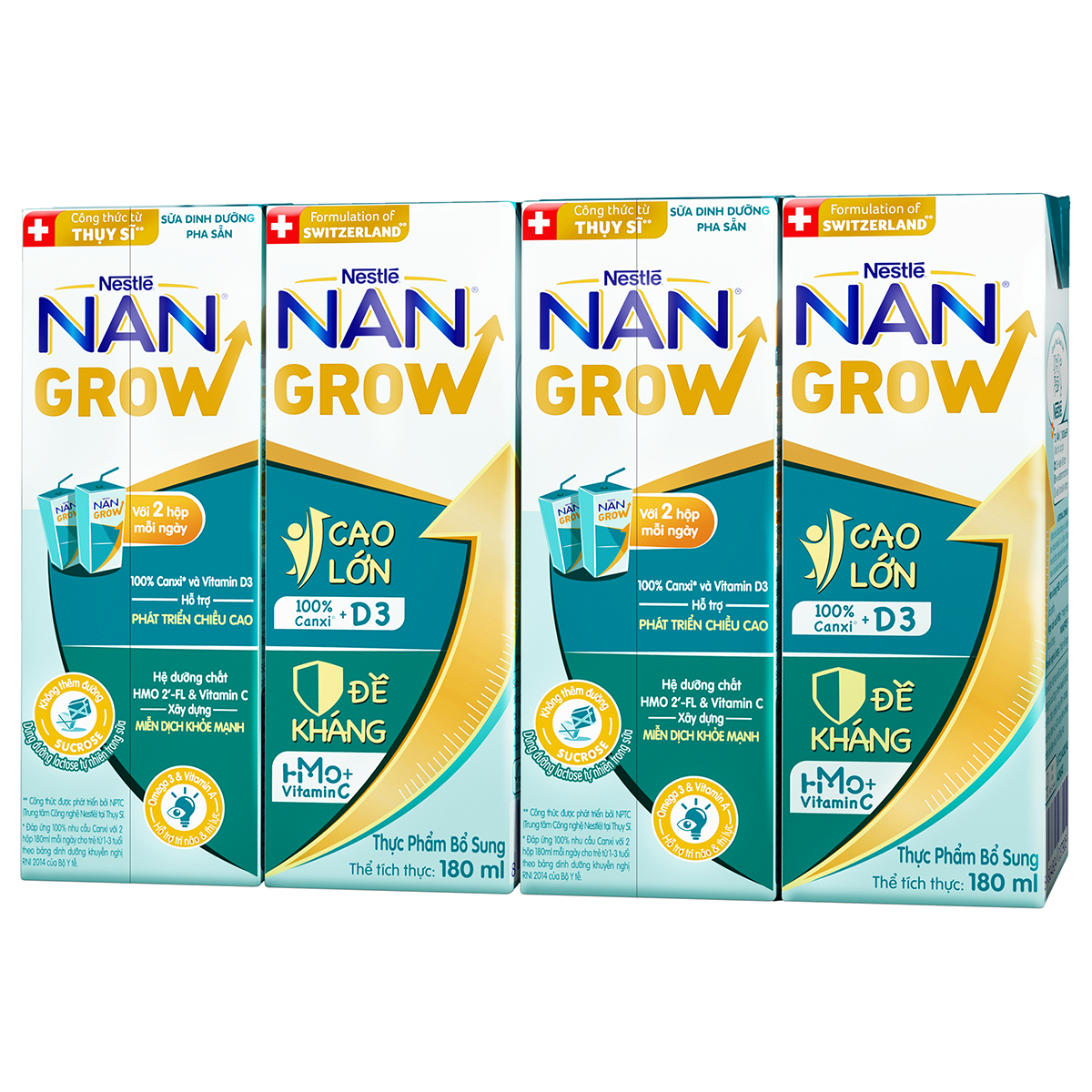 [Mua 1 Tặng 1] Thùng 24 hộp Sữa pha sẵn Nestlé NANGROW 180ml/hộp sữa mát công thức từ Thụy Sĩ 100% Canxi giúp bé cao lớn vượt trội 6(4 x 180ml) (1 tuổi trở lên)