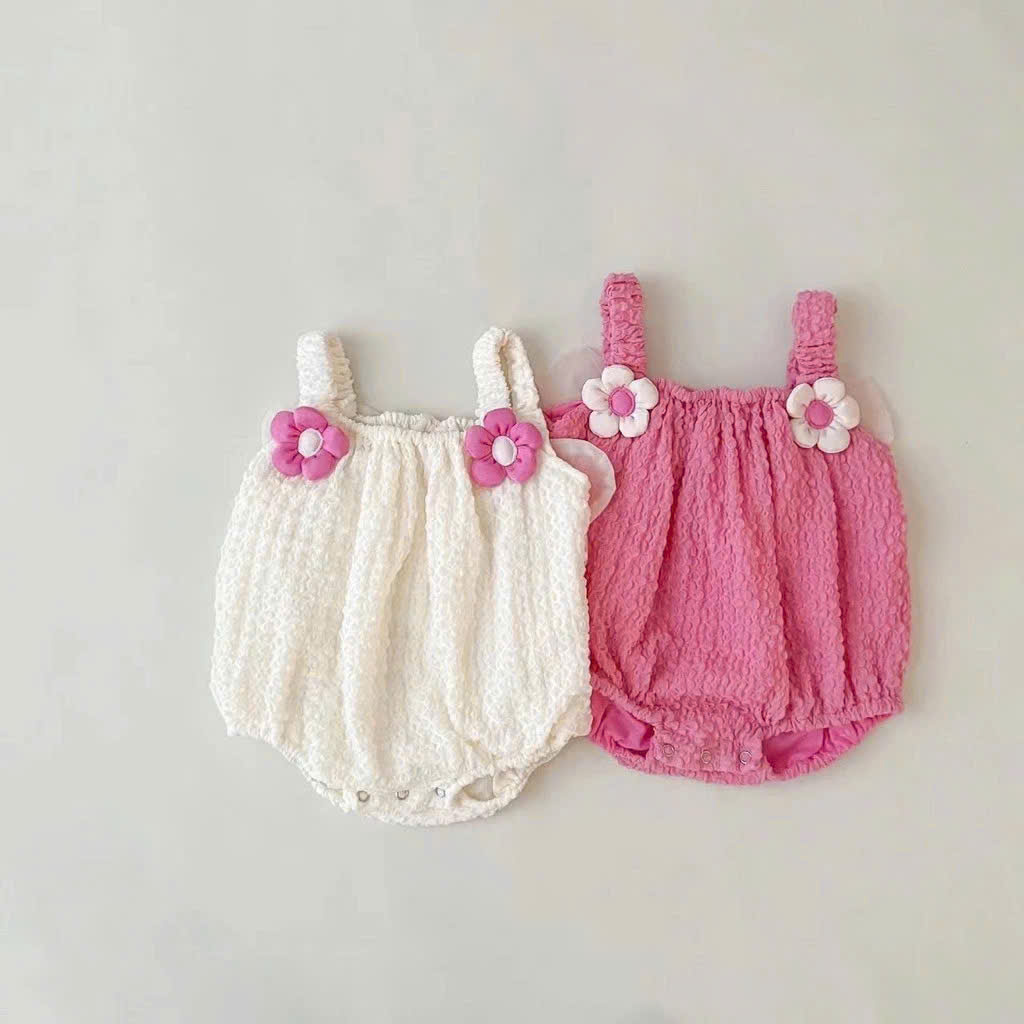 BODY 2 DÂY CÁNH BƯỚM ĐÍNH HOA CHO BÉ GÁI SƠ SINH 1 2 TUỔI