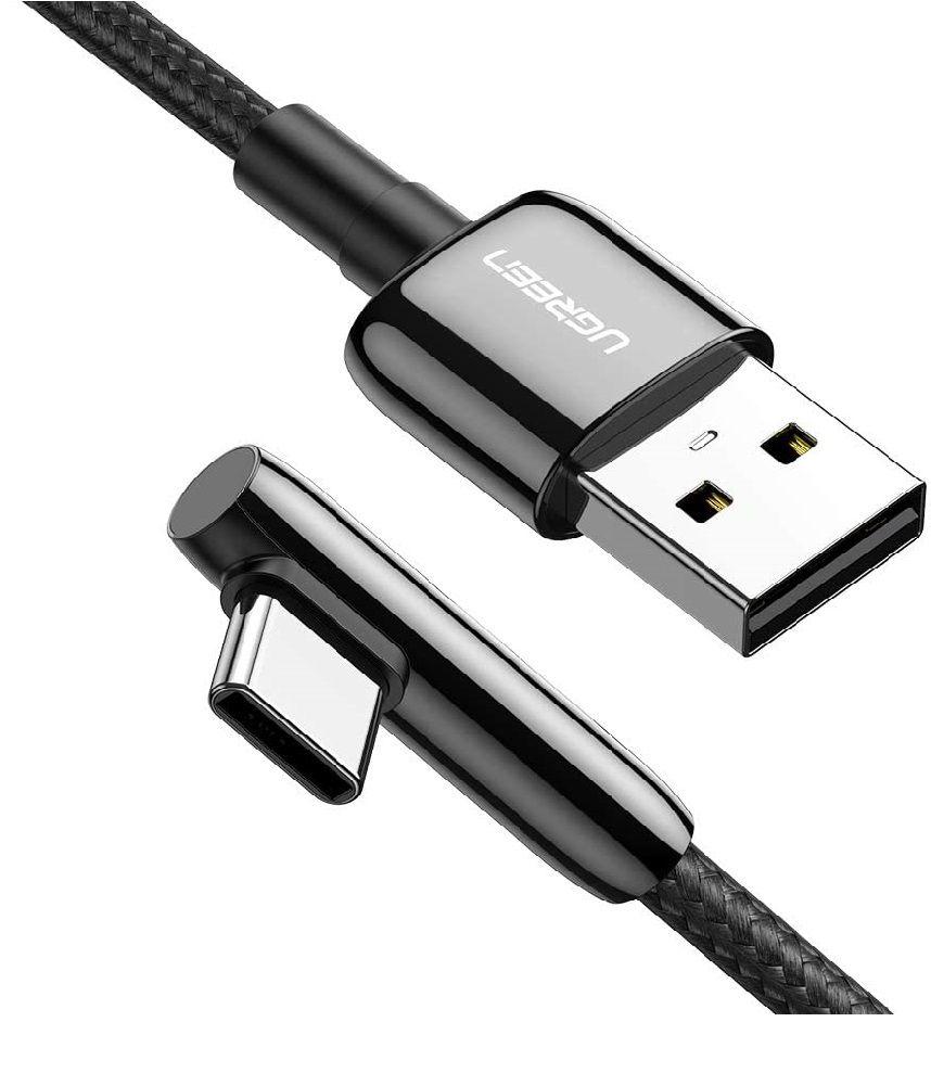 Ugreen UG70415US313TK 2M màu đen cáp USB type C bẻ góc phải 90 độ ra usb A chống nhiễu - HÀNG CHÍNH HÃNG