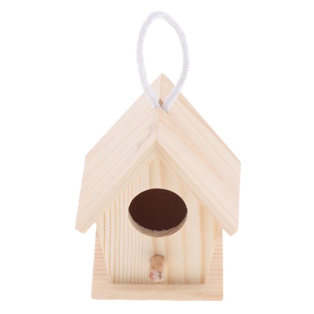 Bird Nest Natural Wood House DIY Parrot Parakeet Hanging Hamster Cage Toy