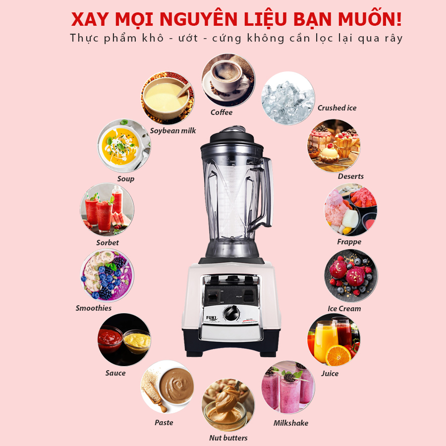 Máy xay sinh tố công nghiệp Fuki FK-3000 - Hàng chính hãng