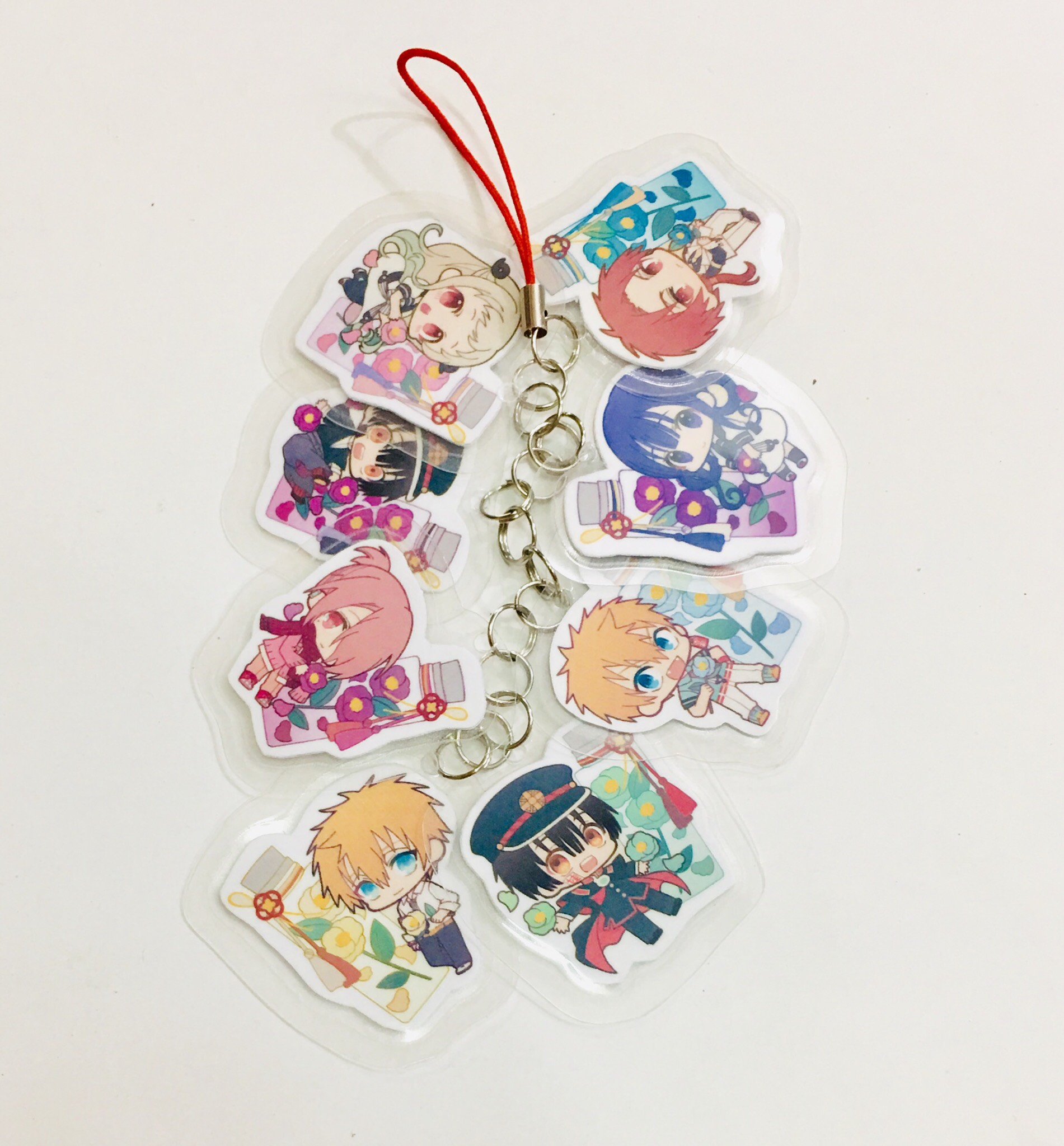 Dây móc chùm Jibaku Shounen Hanako-kun chibi 8 miếng COMBO 2 DÂY