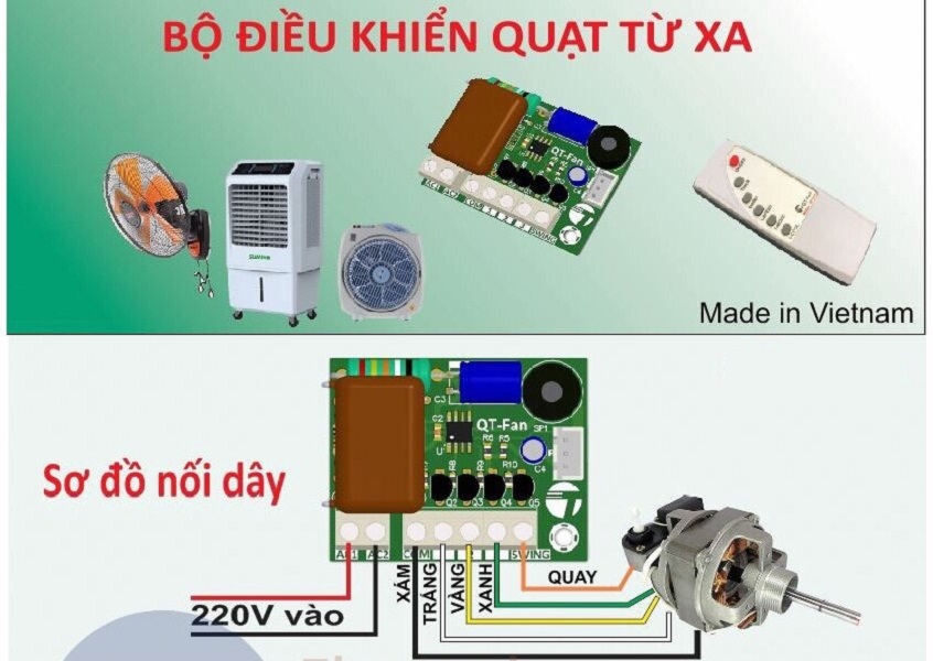 Mạch điều khiển quạt từ xa+ remote D00-415