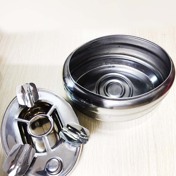 Gạt tàn thuoc Inox có nút bấm đóng mở ngăn đựng tiện dụng dễ vệ sinh