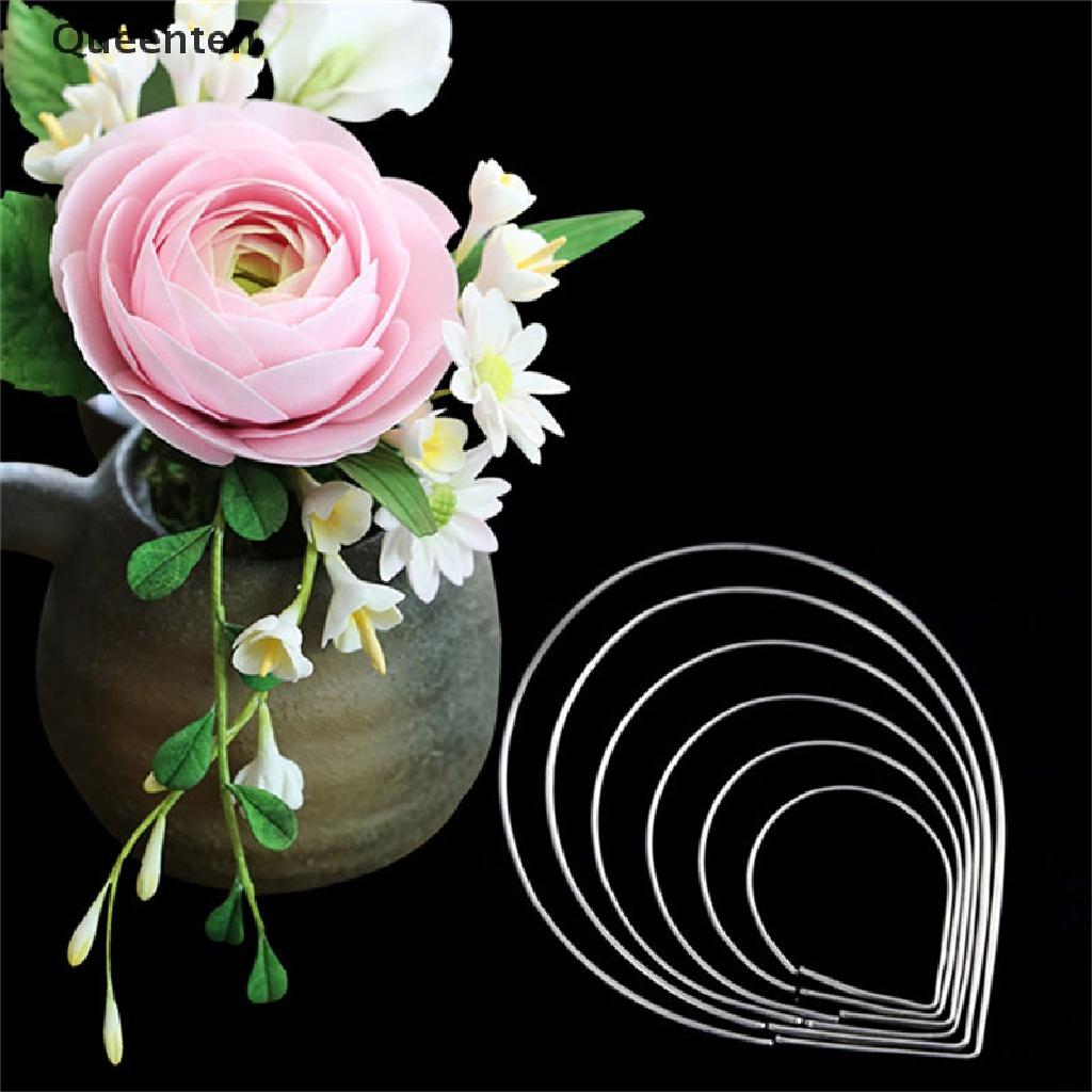 Queenten 6PCS/Set Rose Petal Mold for Cake Decor Fondant Sugarcraft Cutters Tools Mould QT