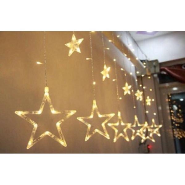 Đèn nháy thả mành hình ngôi sao 12 đèn trang trí siêu đẹp |