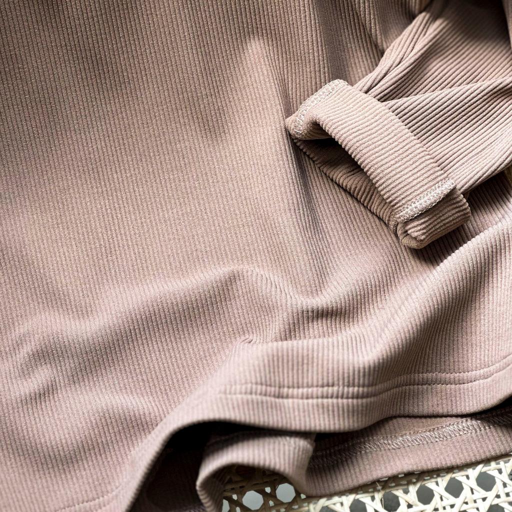 Áo Thun Nam Tay Dài BY COTTON Coffee Brown Long Sleeve Tee