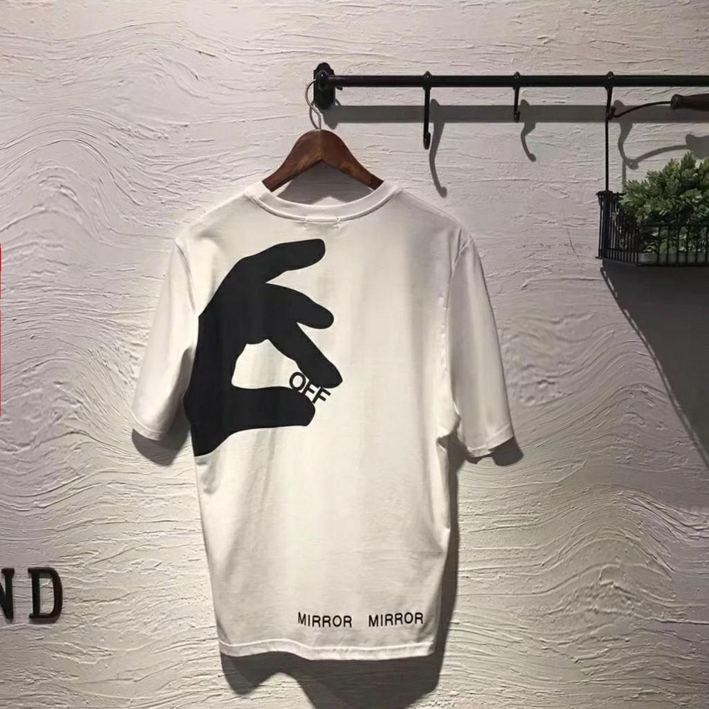 Áo thun oversize nam nữ off white Finger 2020 chất liệu vải tốt cotton M L XL màu đỏ Trumunisex aothununisex aophongnam