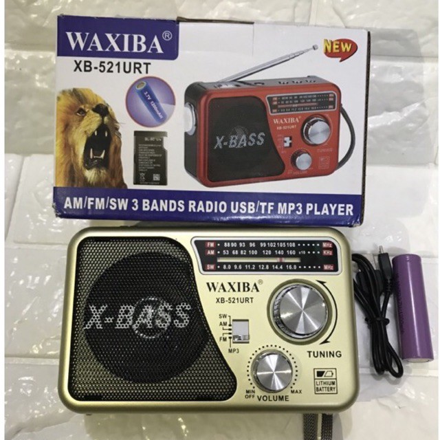 COMBO Đài USB THẺ NHỚ NGHE NHẠC WAXIBA XB-521URT RADIO AMFMSW LOA TO X-BASS CÓ ĐÈN PIN và Thẻ Nhớ 8G đã chép kinh GIAO MÀU NGẪU NHIÊN HÀNG CHÍNH HÃNG