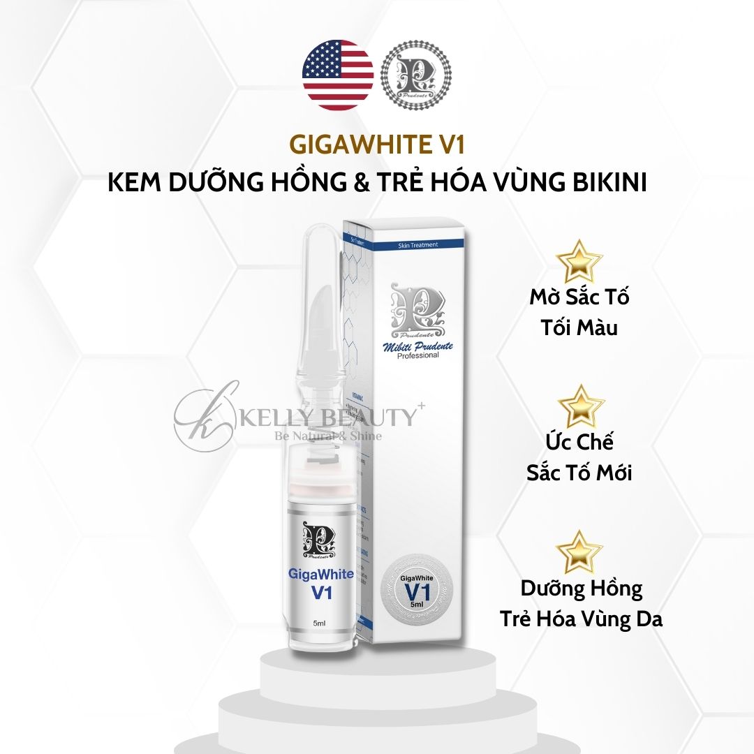 Kem Dưỡng Mibiti Prudente Gigawhite V1 - Khử Thâm, Dưỡng Hồng Cô Bé; Trẻ Hóa Và Giảm Nếp Nhăn - Kelly Beauty