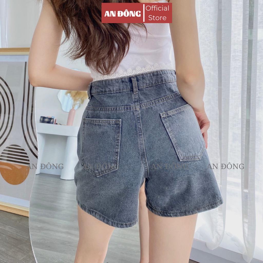 Quần Đùi Jean, Short Ngố Jean Ống Rộng Lưng Cao Phối Ren