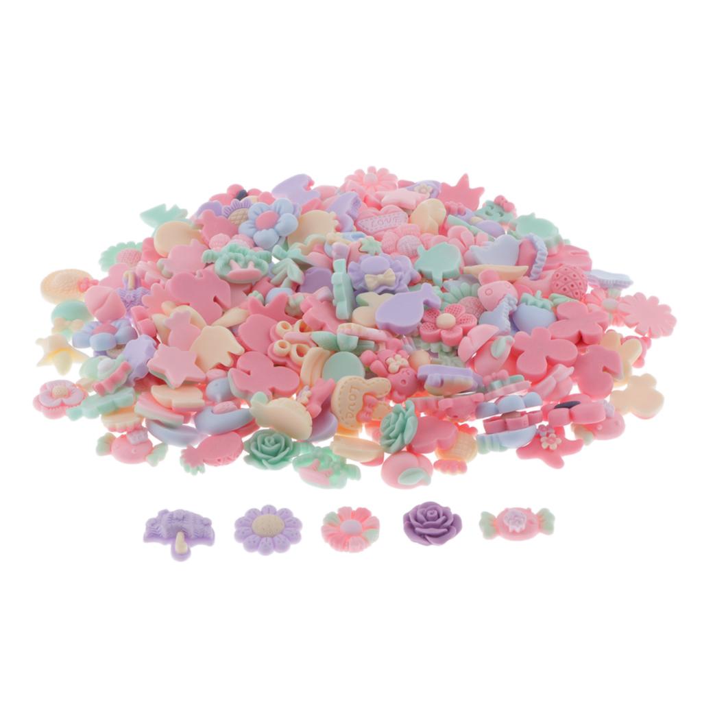 Chiwanji 200 Bộ Nhiều Màu Sắc Hình Hoạt Hình Nhựa Tôn Dáng Cho Điện Thoại Ốp Lưng Hàng Thủ Công Trang Trí