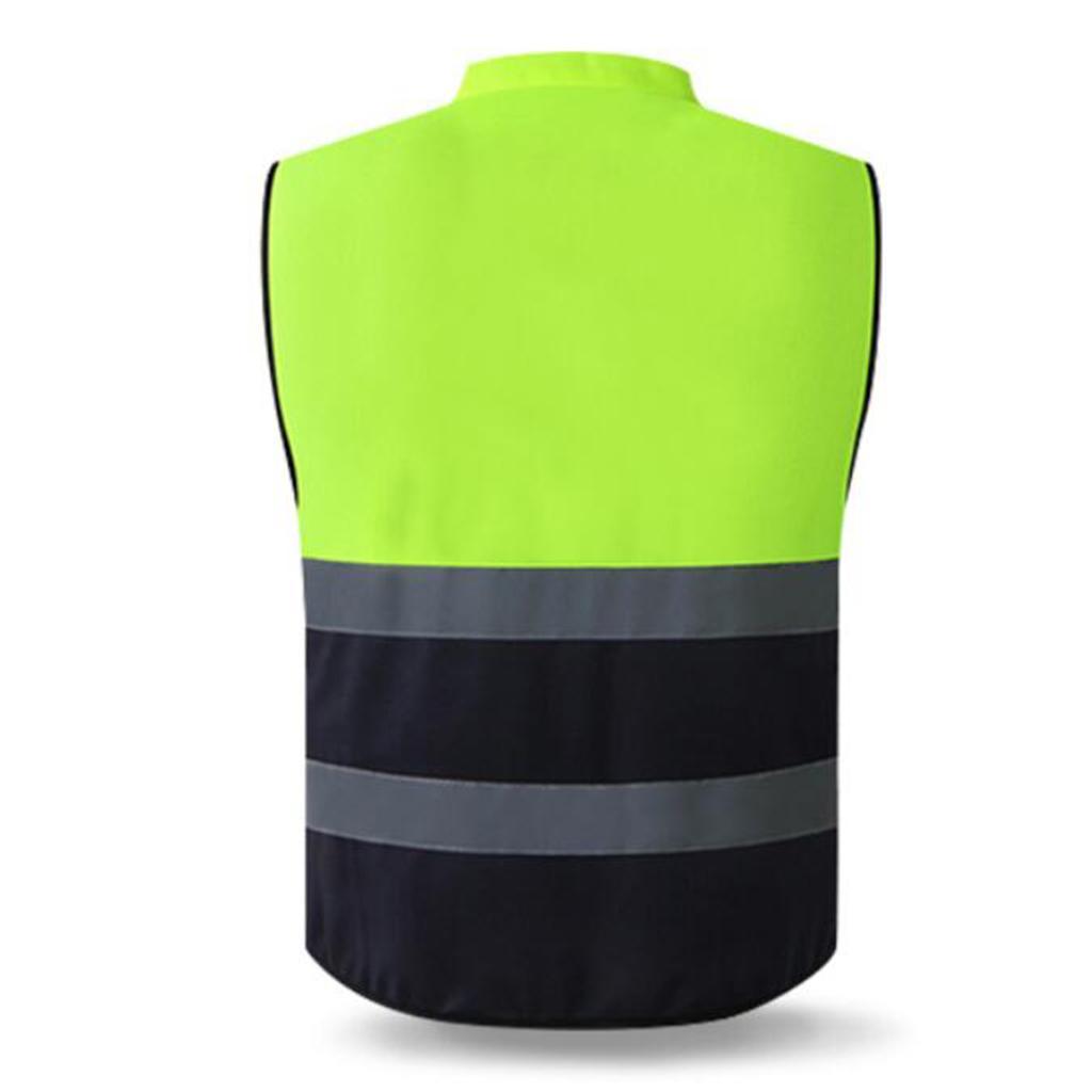 3x High Visibility Safety Vest, Neon Yellow Style-F