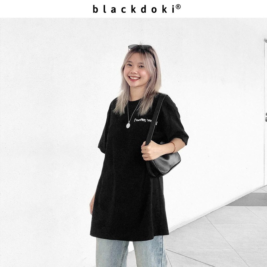 Áo thun nữ BLACKDOKI-MÉDSN , áo phông basic dáng rộng tay lỡ unisex cá tính M97