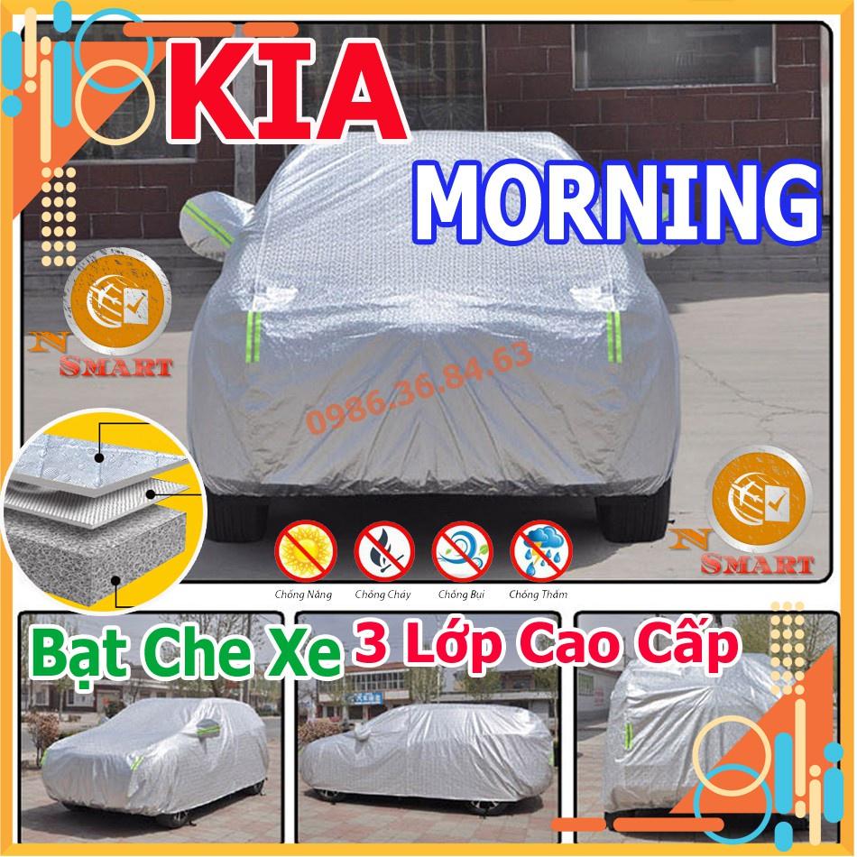 Bạt Che xe Ô Tô Kia MORNING Tráng Nhôm 3 Lớp Phản Quang Cách Nhiệt Chống Thấm Chống Bụi Hiệu Quả