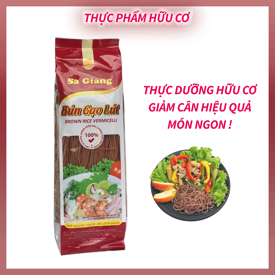 Bún gạo lứt / Sa giang 200G / Giảm cân hiệu quả / Hữu cơ huyết rồng