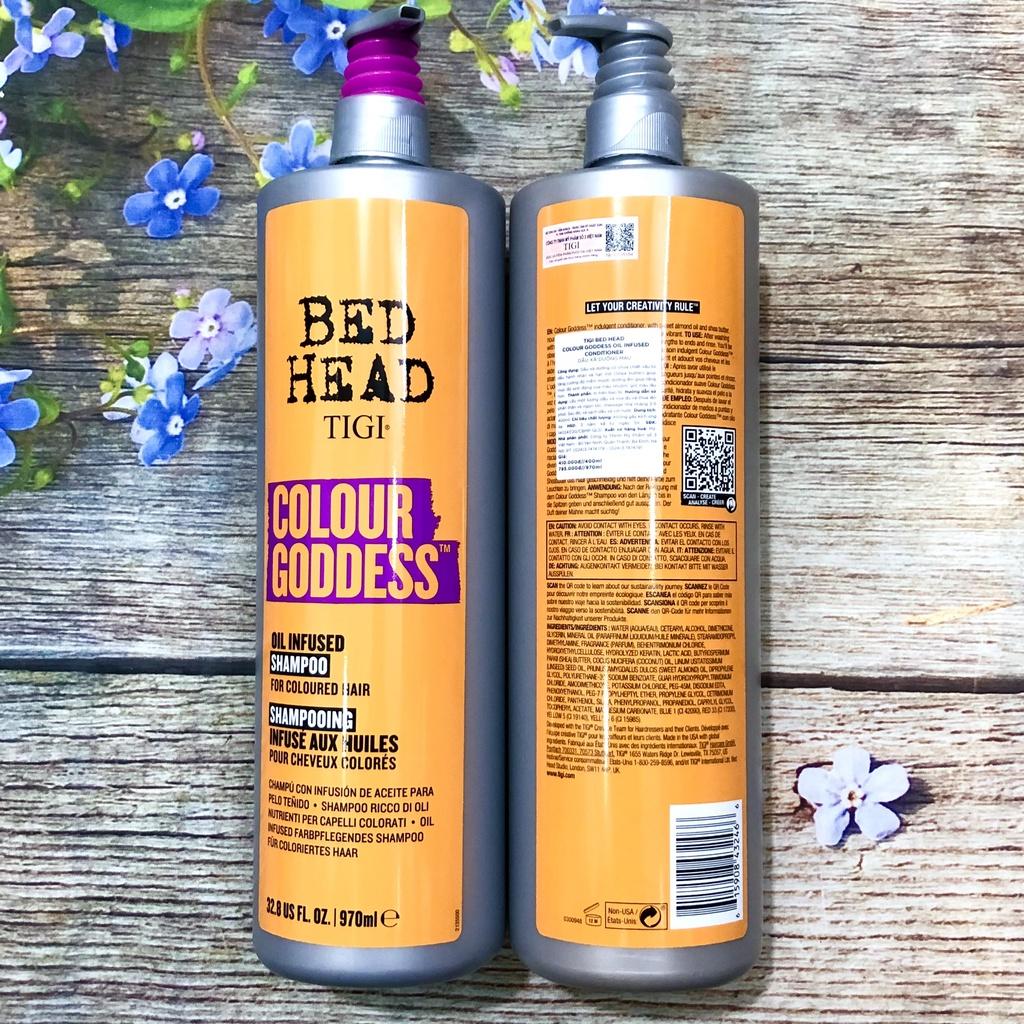 DẦU GỘI XẢ TIGI BEDHEAD VÀNG COLOUR GODDESS OIL INFUSED GIỮ MÀU TÓC NHUỘM NEW