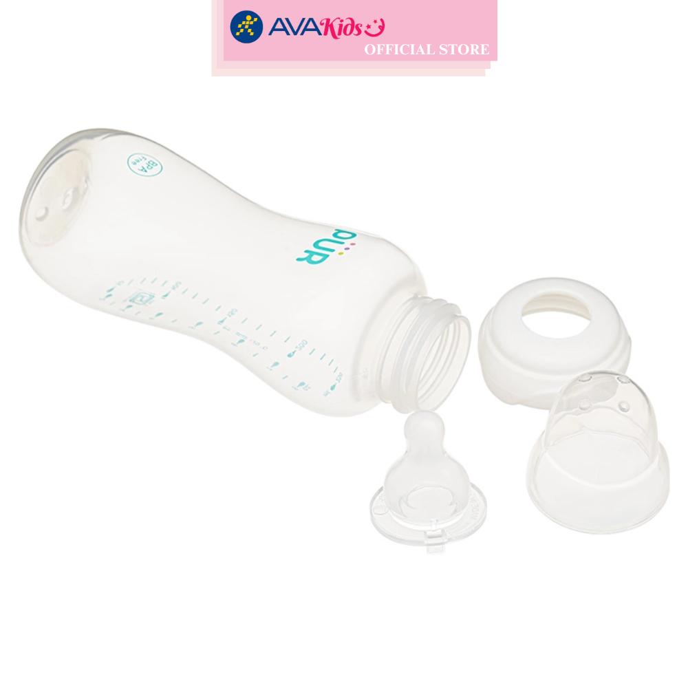 Bình sữa nhựa PP Pur Comfort Feeder 1603 cổ hẹp 250 ml (từ 6 tháng)