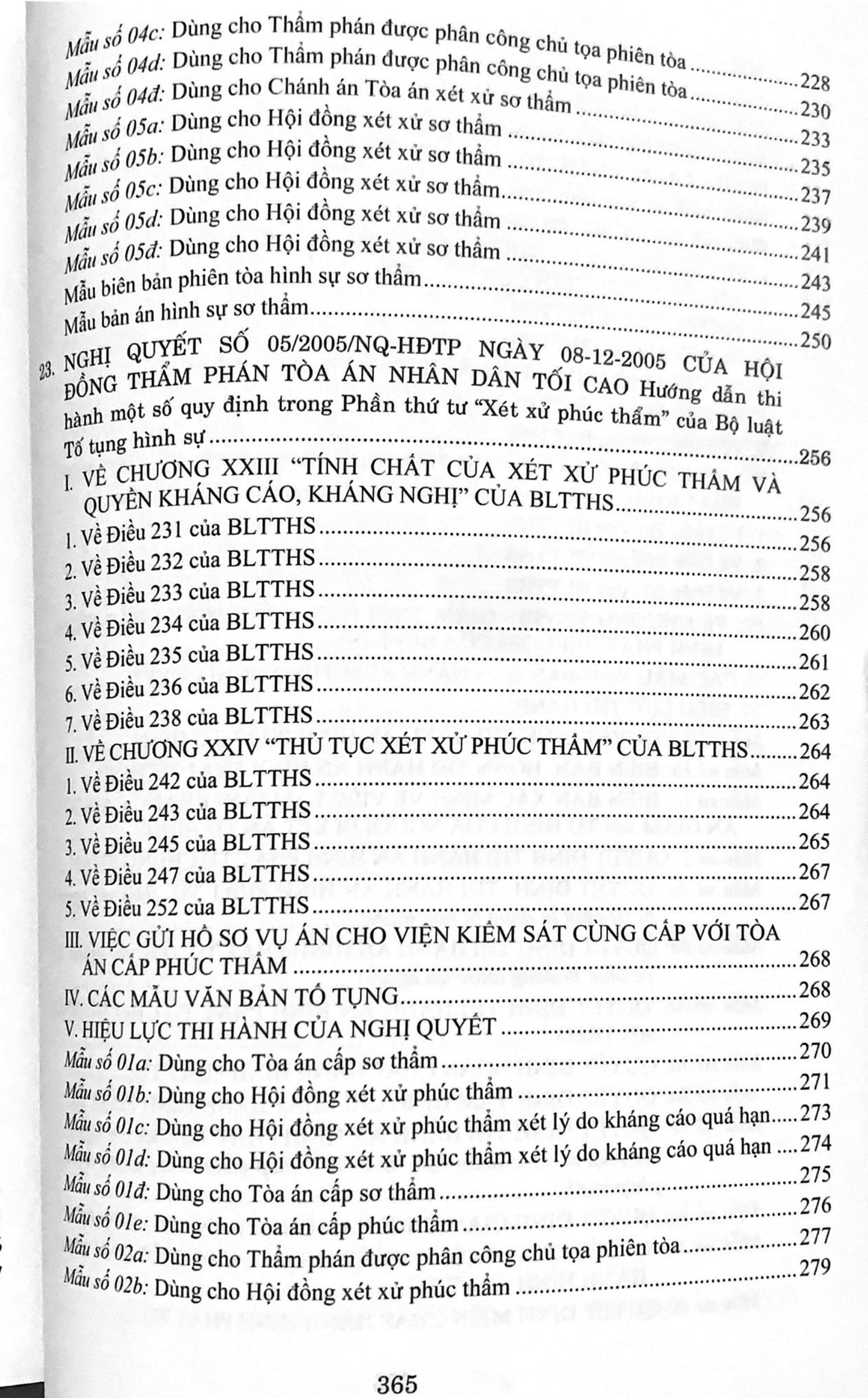 Các Nghị quyết của Hội đồng Thẩm phán Tòa án nhân dân tối cao về hình sự và tố tụng hình sự từ năm 1986 đến năm 2024