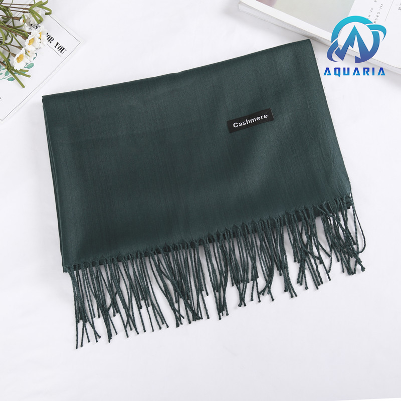 Khăn Choàng Cổ Nam Nữ Unisex Chất Len Cashmere Cao Cấp Mềm Mịn, Khăn Len Quàng Cổ 70X200Cm - Mẫu 1 - Xanh