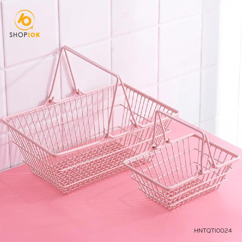 Giỏ sắt đựng đồ, giỏ decor trang trí nhà cửa đa năng tiện dụng