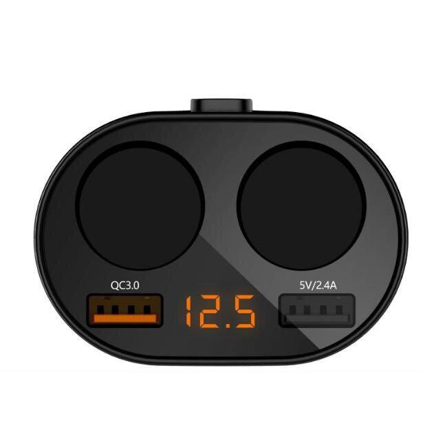 Bộ Chia Tẩu Xe Hơi, Bộ Chia Tẩu Sạc Xe Hyundai Cao Cấp 2 Lỗ, 2 Cổng Sạc USB Hỗ Trợ Sạc Nhanh Các Thiết Bị