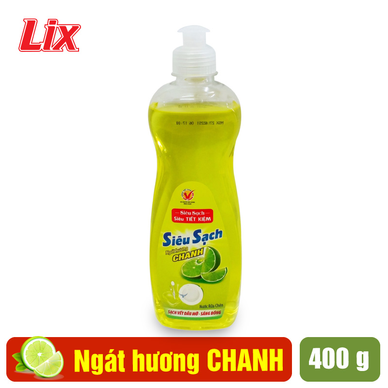 Nước rửa chén Lix siêu sạch hương chanh 400g NS408