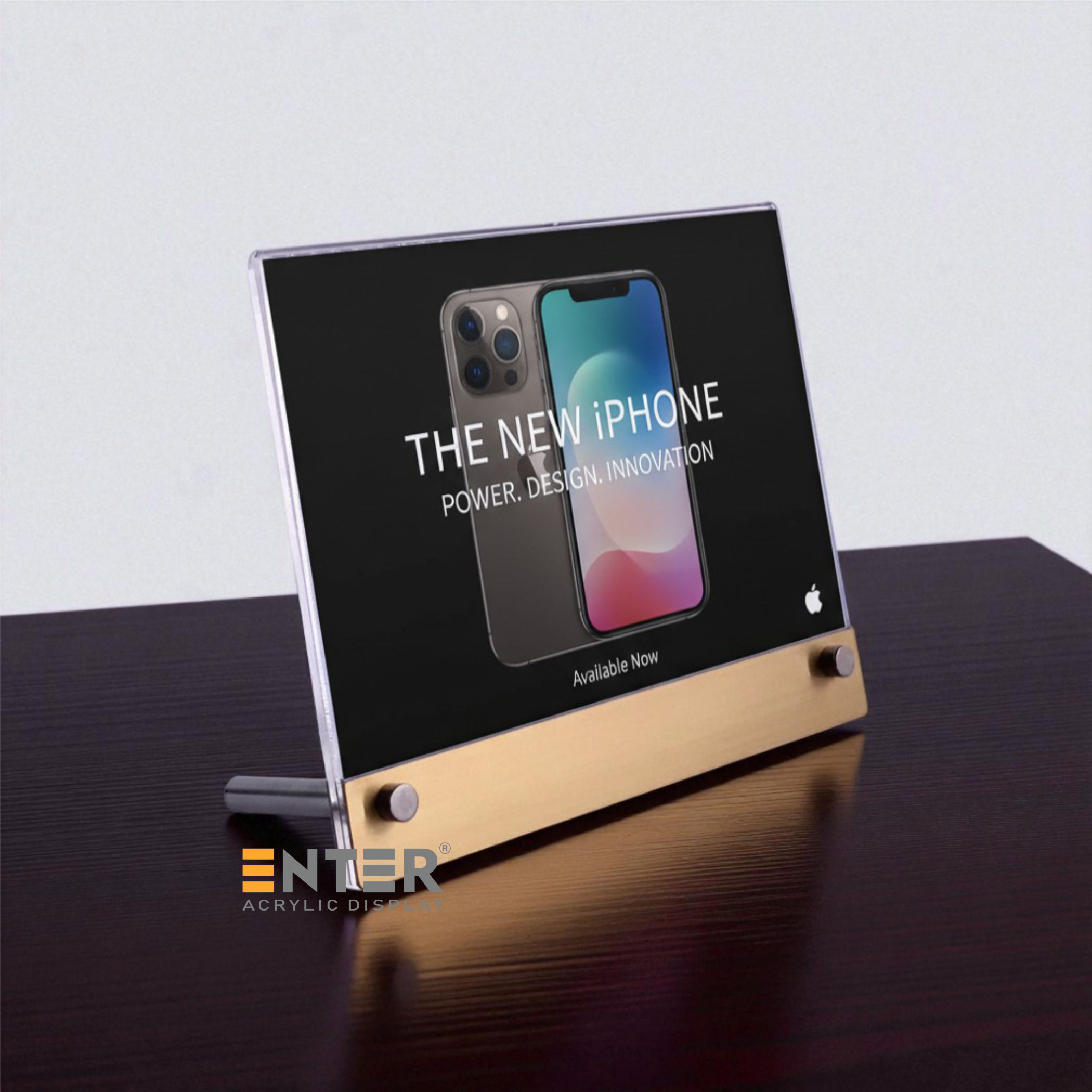 Kệ mica 1 mặt Enter E48-N 210x150mm liên kết bulon A5 ngang