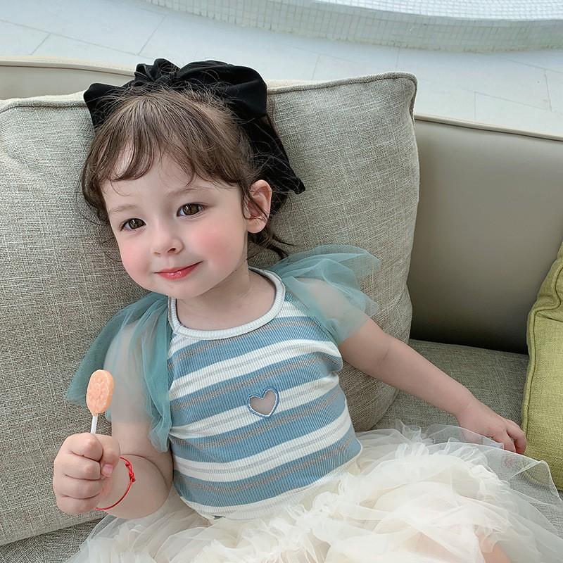 Áo bé gái kiểu dáng Hàn Quốc _ áo ren vai