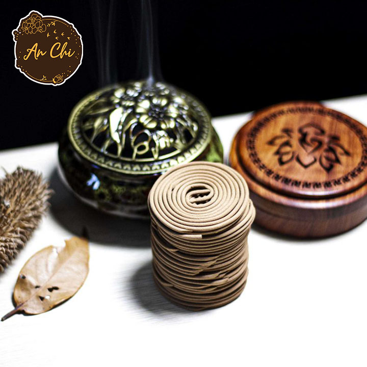 Nhang trầm hương khoanh ORGANIC 4 TIẾNG An Chi - nhang trầm vòng làm từ nguyên liệu Trầm tự nhiên cho mùi thơm dễ chịu, nồng ấm, không cuốn tàn