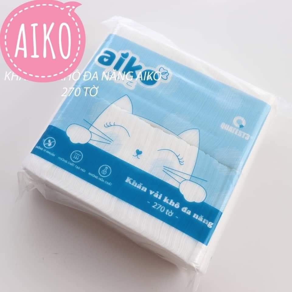 HCM - KHĂN VẢI KHÔ ĐA NĂNG AIKO GÓI 270 TỜ