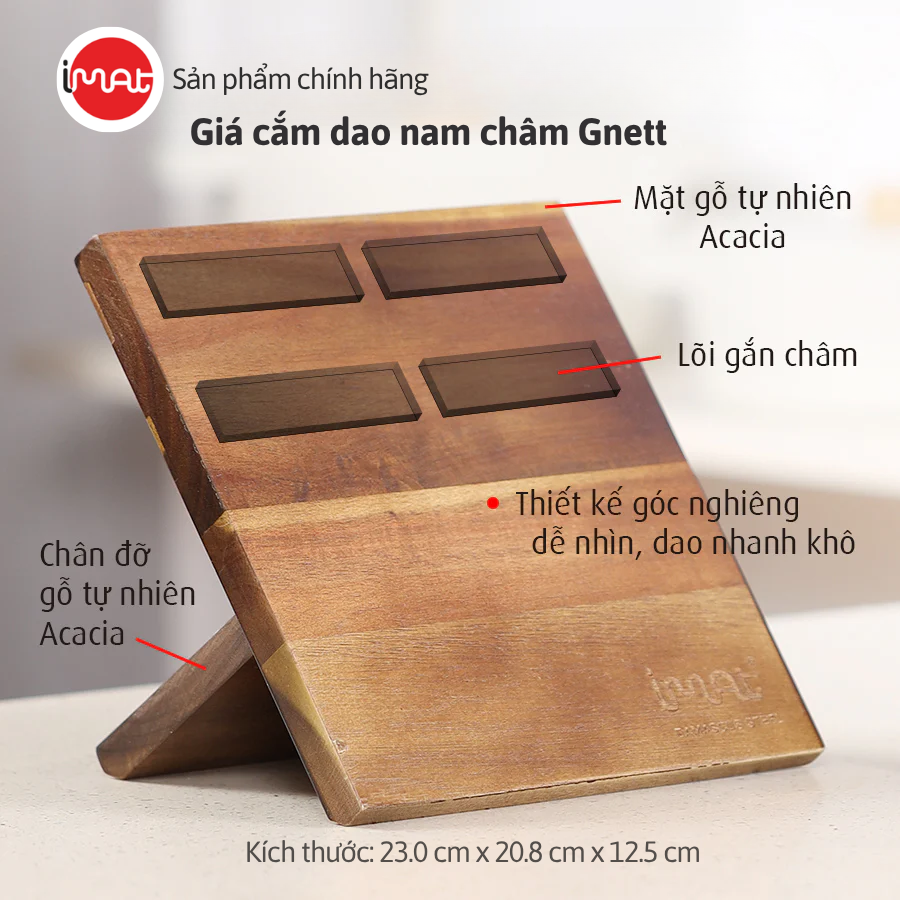 Giá cắm dao nam châm ,Hiệu iMat Gnett I Giá Treo Dao Tiện Ích, Tiết Kiệm Diện Tích, Không Cần Khoan