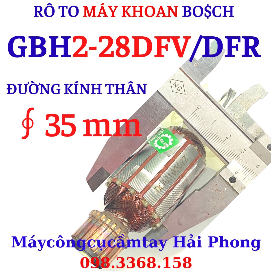 Rô to máy khoan bê tông 'BO$CH' 3 chức năng Mod.'GBH2-28DFR/DFV' ( 220V-50/60Hz-820W ). Rotor 7 rănr dấu Huyền