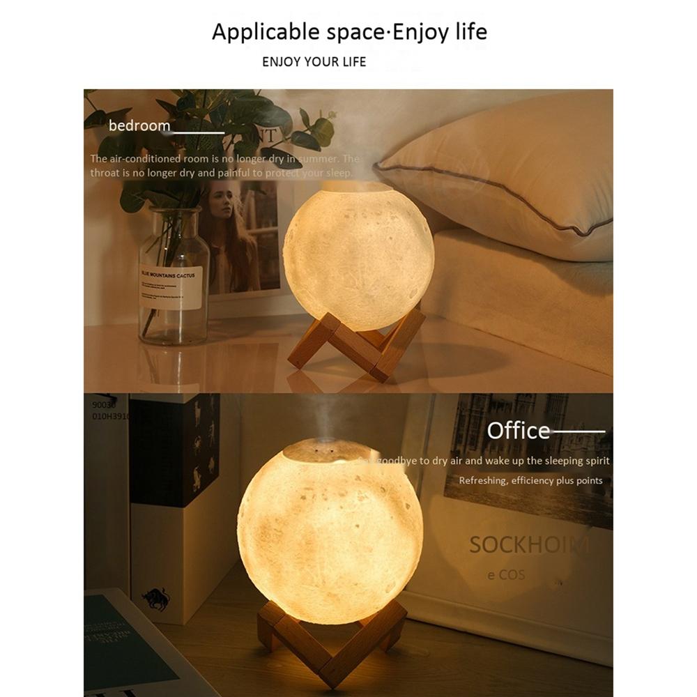 Hương Thơm Khuếch Tán Tinh Dầu Siêu Âm Tinh 880Ml Không Khí Usb Tạo Độ Ẩm Trăng Tròn Đèn Đèn Ngủ Thoáng Mát Sương