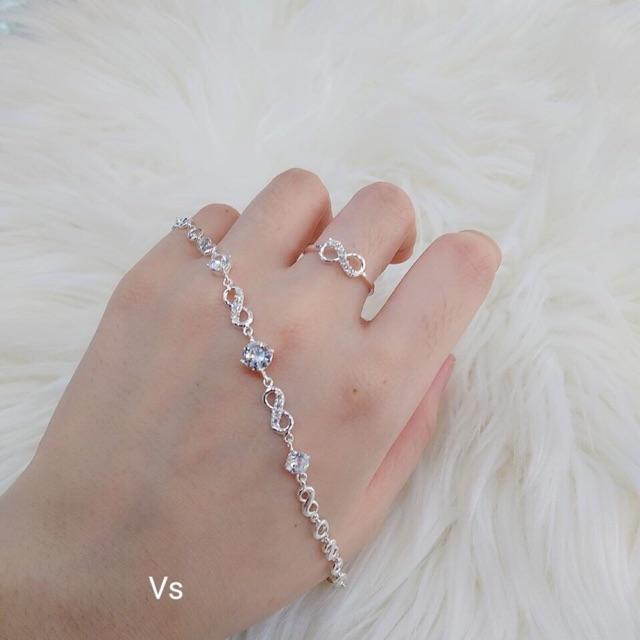 Bộ trang sức nhẫn và lắc tay vô cực