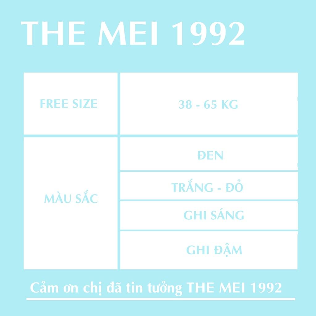 Quần đùi short nữ THE MEI 1992 cao cấp - Quần sooc nữ cạp chun chất Umi thể thao dáng hộp viền chữ siêu xinh