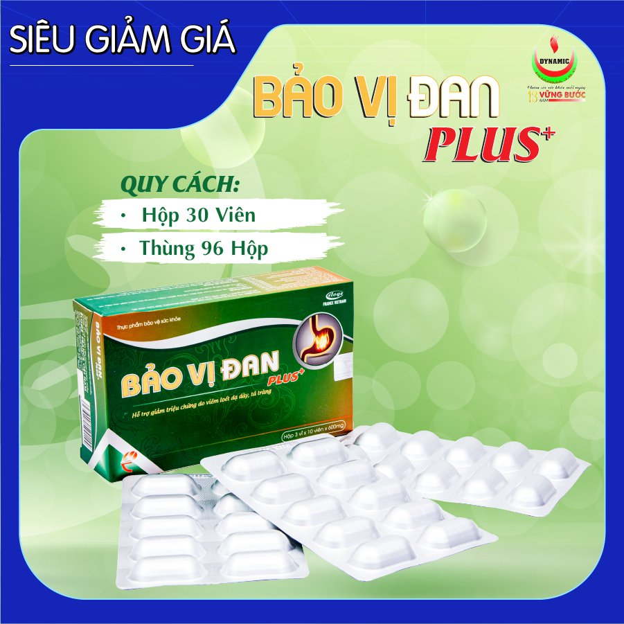 BẢO VỊ ĐAN PLUS - NĂNG ĐỘNG - GIẢM VIÊM LOÉT DẠ DÀY, Ợ CHUA, TRÀO NGƯỢC DẠ DÀY, CHƯỚNG BỤNG