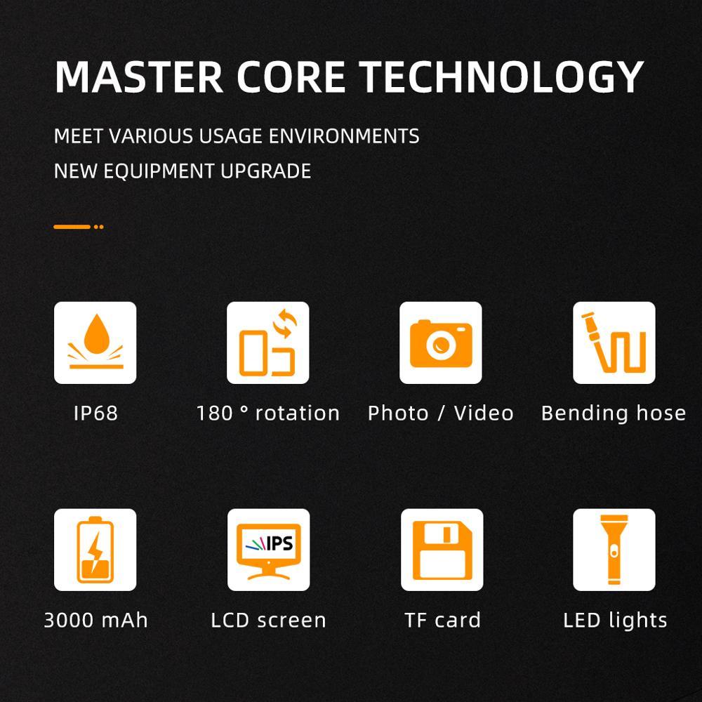 WDLUCKY Endoscope Camera 4.3 inch industrial handheld borescope 3.9 5.5 MM HD 1080P dual lens inspection snake Car tool camera