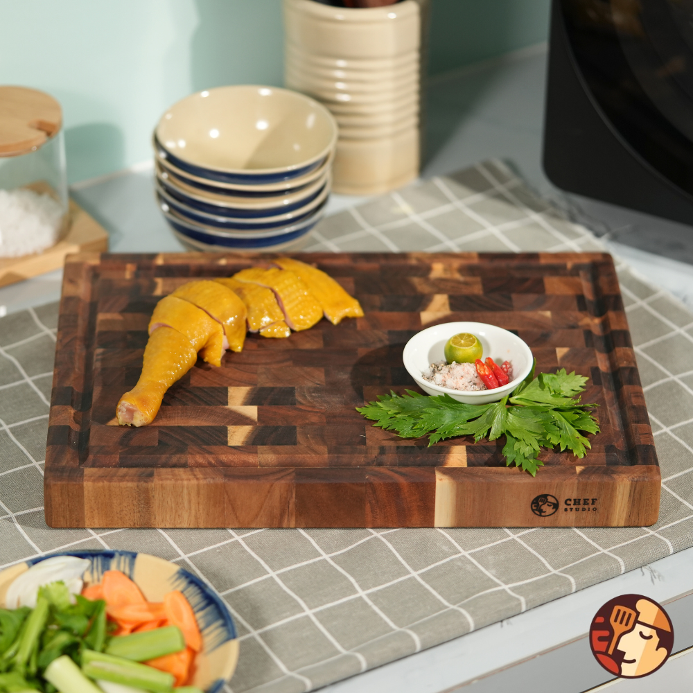 Thớt gỗ Keo Chef Studio cao cấp hình chữ nhật, đa dụng, an toàn cho sức khỏe