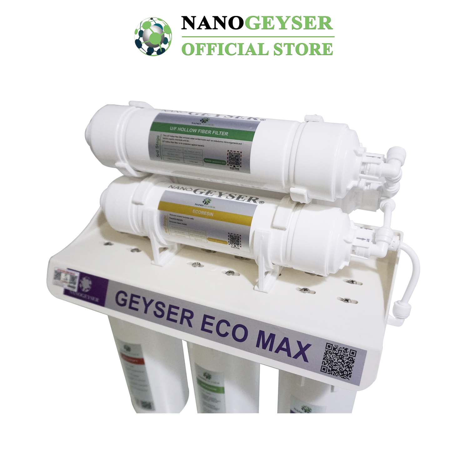 Máy lọc nước Nano Geyser ECO MAX 7 cấp công nghệ lọc kép Nano + UF - Hàng Chính Hãng