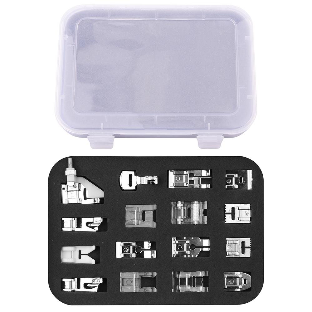 Bộ 16 cái chân vịt cho máy may bằng hợp kim, PVC phù hợp cho Brother, Singer…