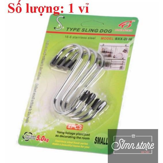 Vỉ 4 móc thép chữ S treo đồ siêu chắc chắn. SD2_vi4S