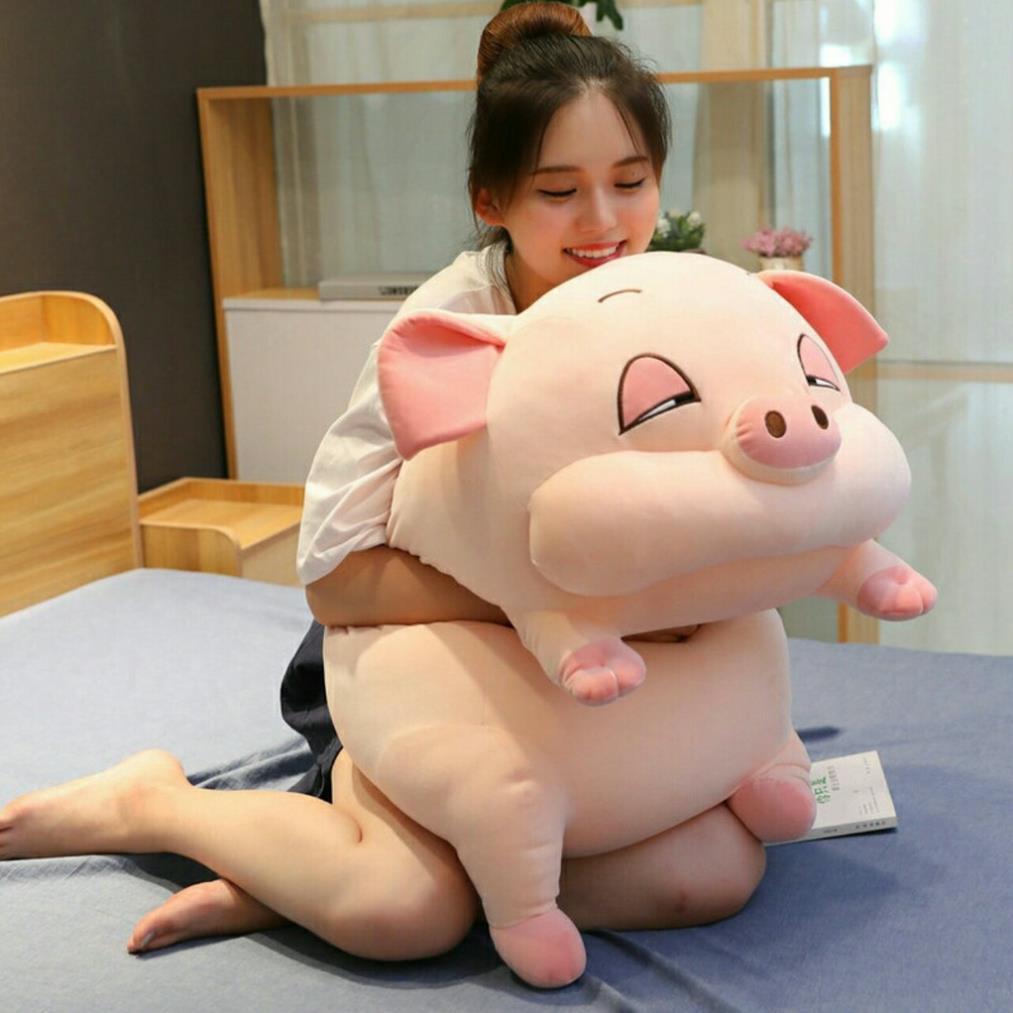 Gấu Bông Ôm Hình Heo Lười Mắt Híp Siêu Xinh Cho Bé 2 Màu