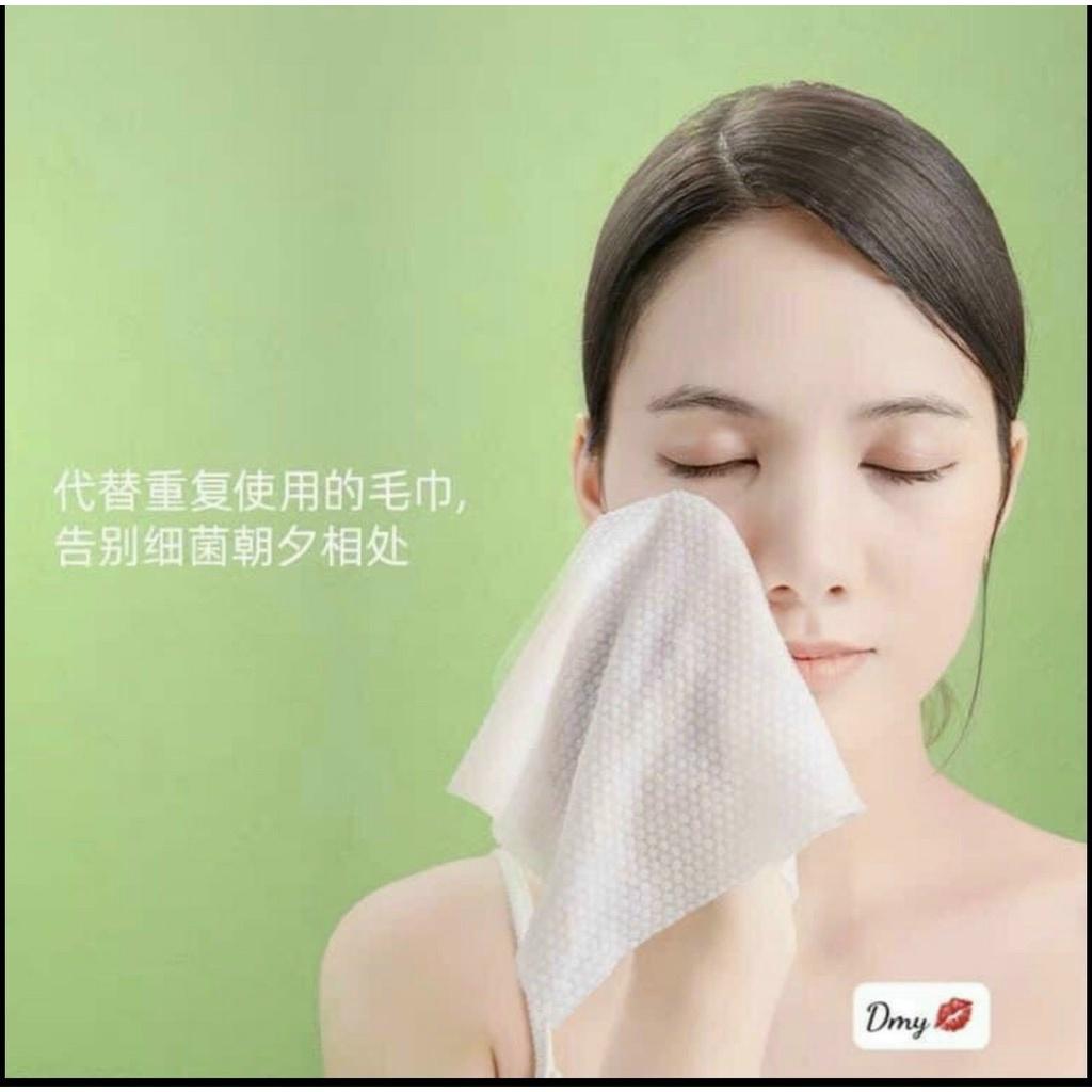 Giấy lau mặt dùng 1 lần khăn mặt cotton khô cuộn giấy tẩy trang lau khô/lau ướt