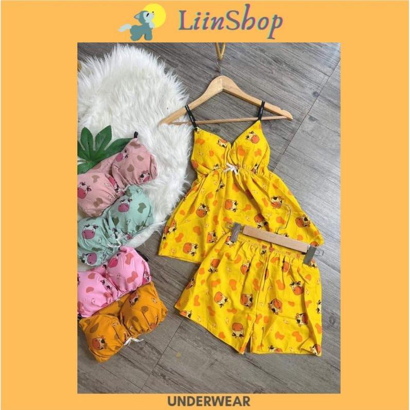 Đồ bộ lụa có mút ngực