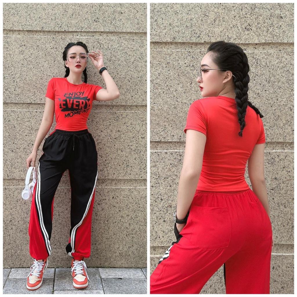 Quần jogger viền phối màu đi chơi, đạp xe, zumba, aerobic